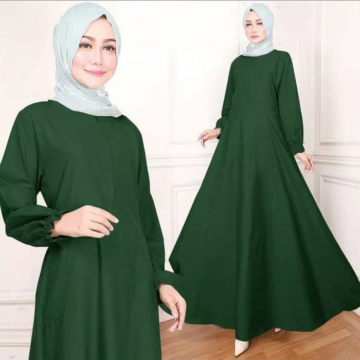 Gamis Wanita Terbaru Model Pesta Kekinian Moscrepe Polos Leb Rr981 Maxi Emy Hijau Botol Jumbo Polo Shopee Indonesia