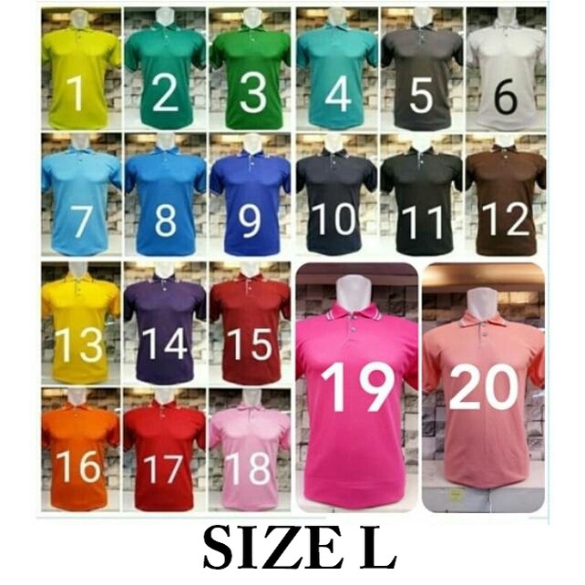Kaos Kerah Polo Shirt Lis Size L Lengan Pendek Untuk Cewe Cowo Seragam Partai