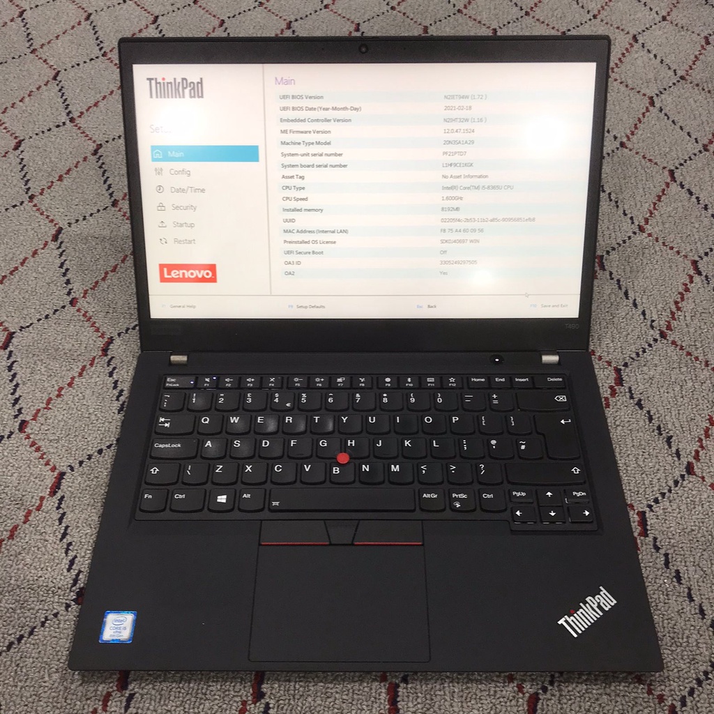 Lenovo Thinkpad T490 Intel Core i5 Generasi 8Th