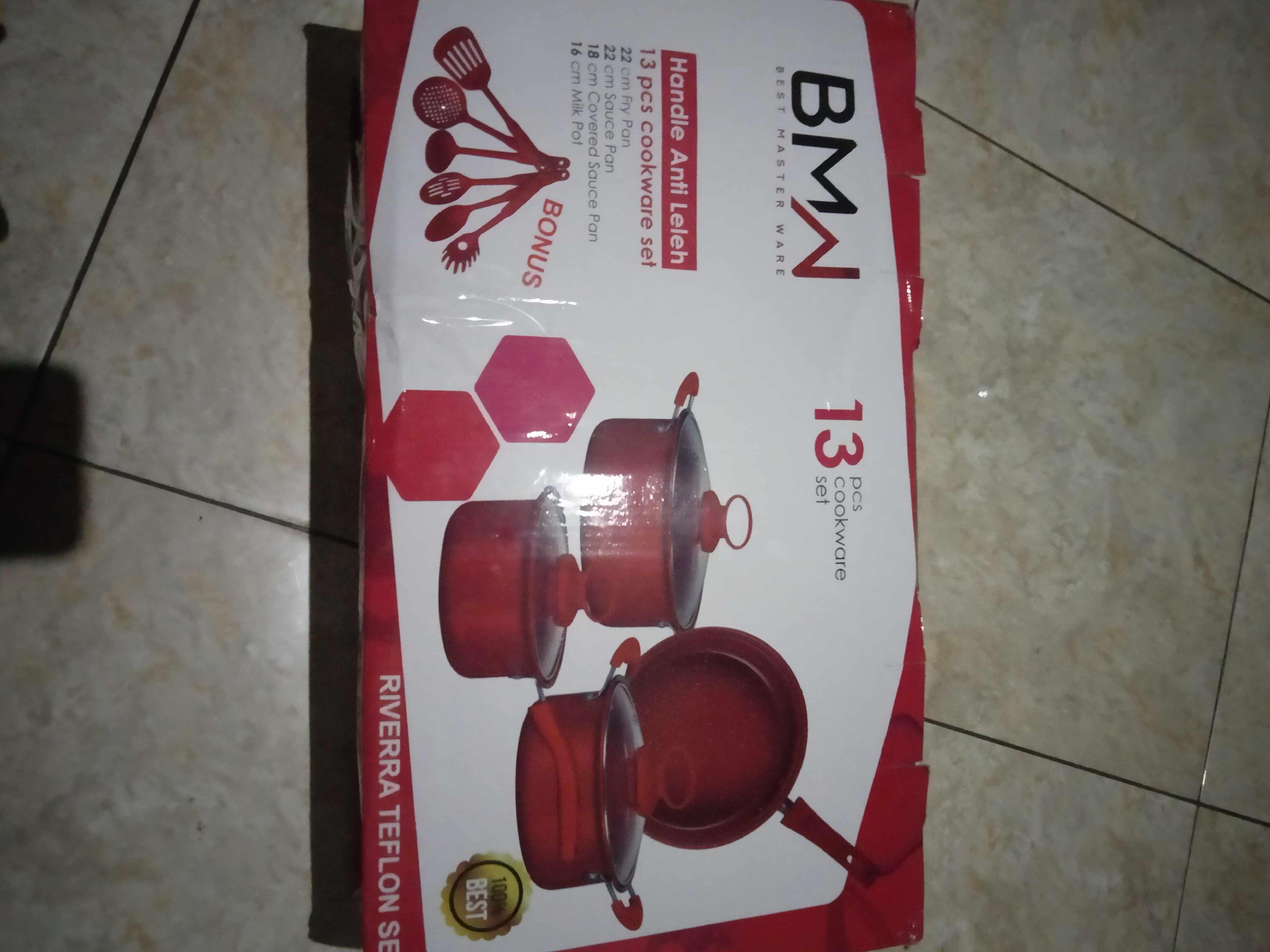 Serba Murah Jakarta - 1set Teflon Panci Set Bmw Warna Tebal Cookware Set Frypan Saucepan Milkpot