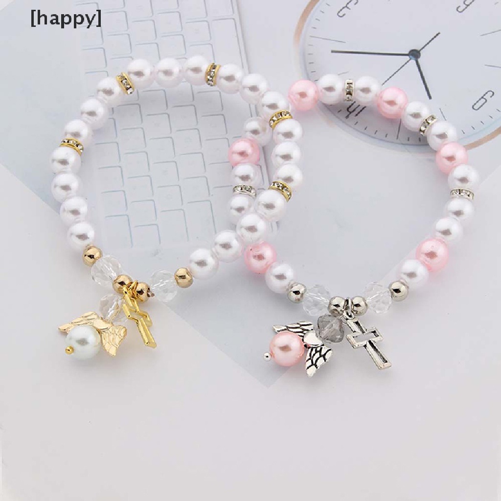 HA Baby Shower Favor Christening Bracelet Angel Baby Shower Girl Boy Baptism Gift ID