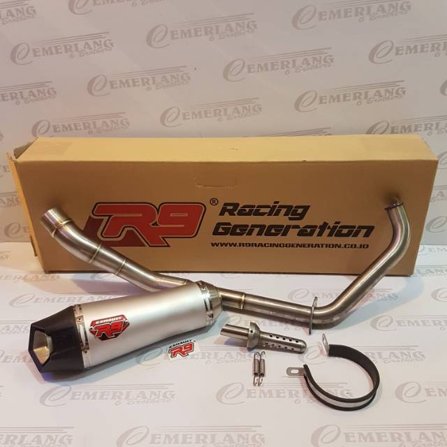 AllNewR15 VVA - Knalpot R9 Alpha Series Black Silver CBR150 K46G Cb150 Cb150RNew R15 VVa R15New