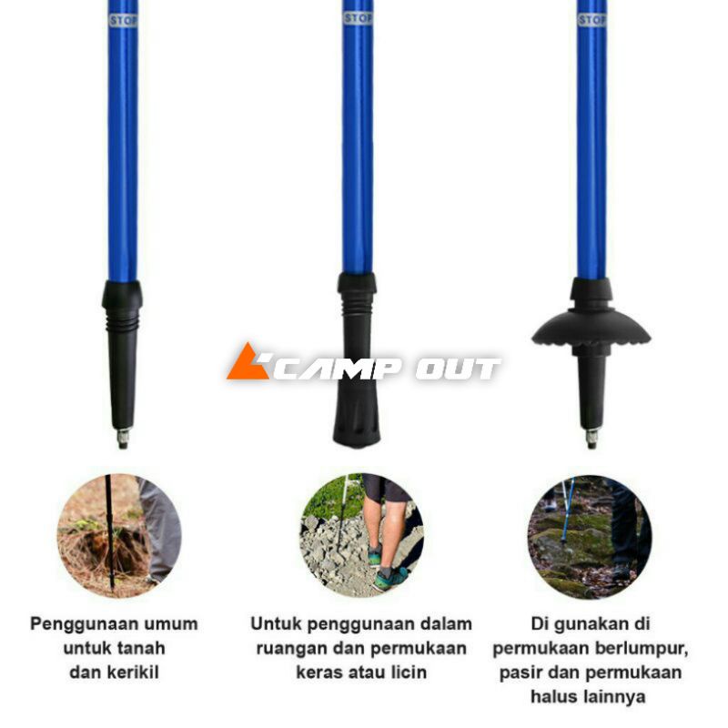 Tracking pole anti shock/tongkat hiking/tongkat gunung /Trekking pole Anti Shock