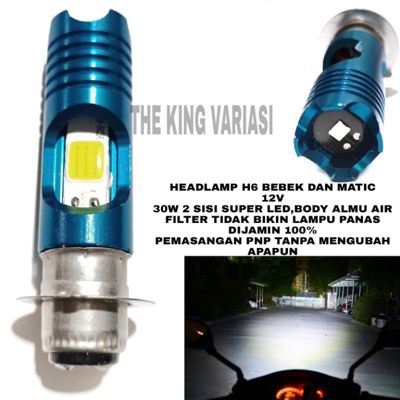 LAMPU DEPAN MOTOR H6/BOHLAM MOTOR H6/HEADLAMP H6 LED/BOHLAM LED 2 SISI H6 BEBEK/BOHLAM H6 LED MATIC
