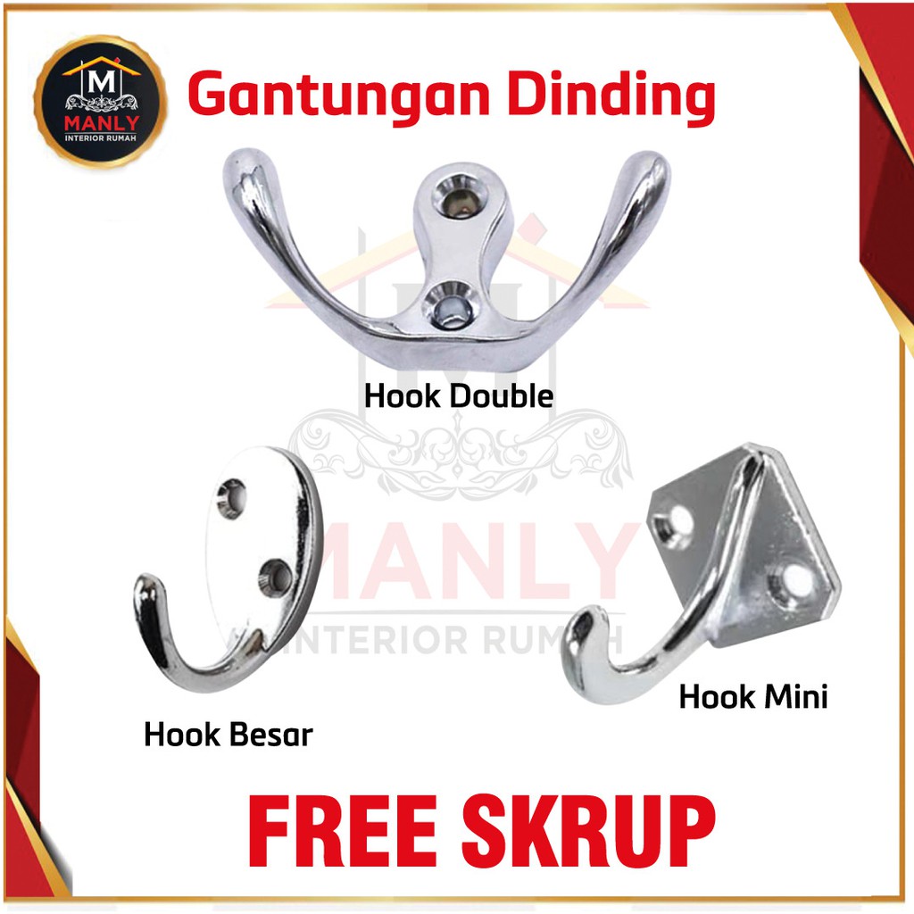 Kapstok W-Hook Singel 2 Kait / Hook Capstock Cantolan Gantungan Baju / S-Hook Sling Cantolan Murah