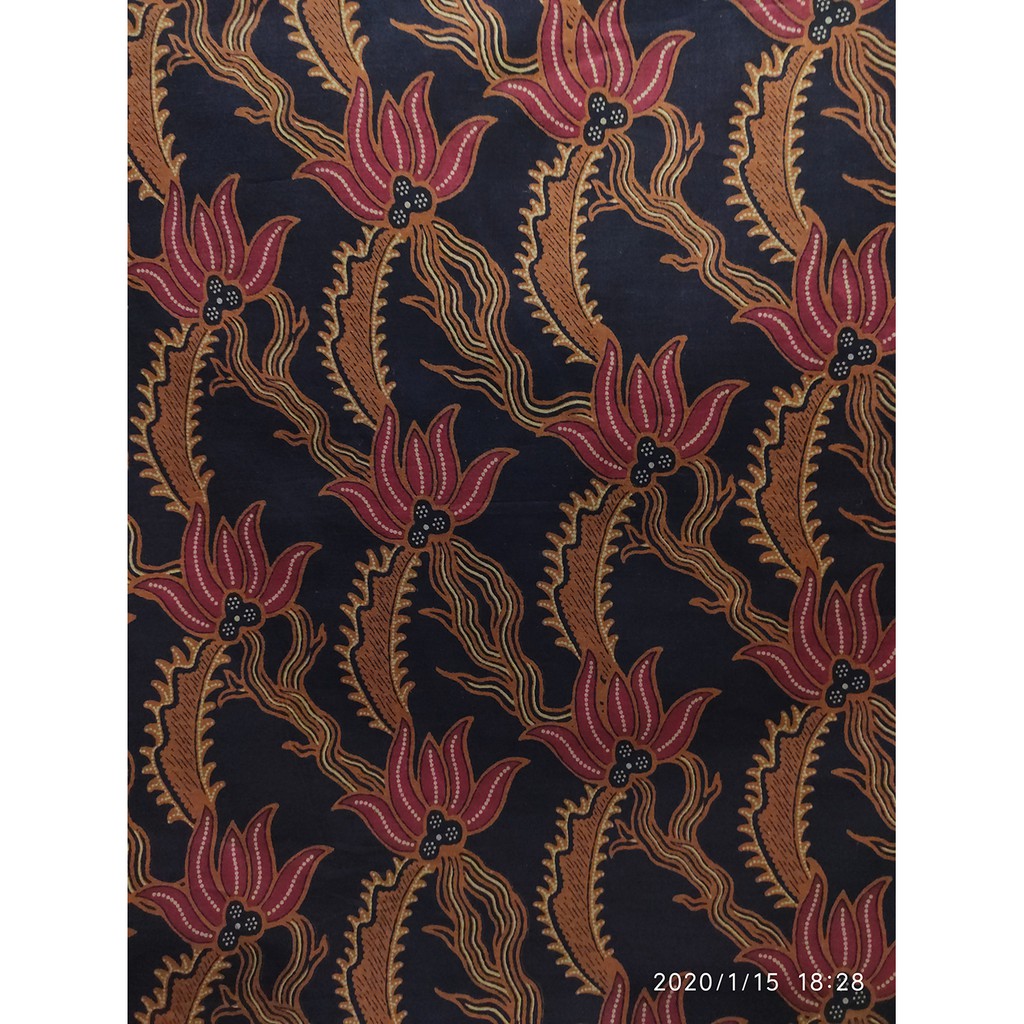 Kain Batik Katun Batu Raden 5858  VAR13 Rumput Hitam Bark