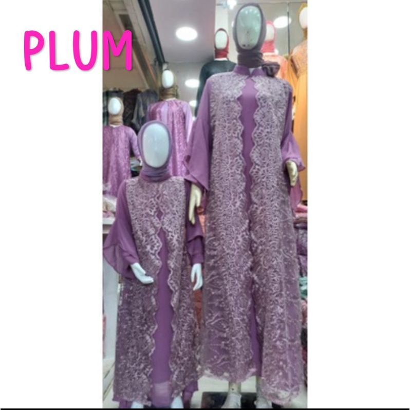 GAMIS COUPLE MOM AND KIDS 4-7TH 8-10TH 11-12TH COUPLE GAMIS BRUKAT IBU DAN ANAK BAJU COUPLE BROKAT M