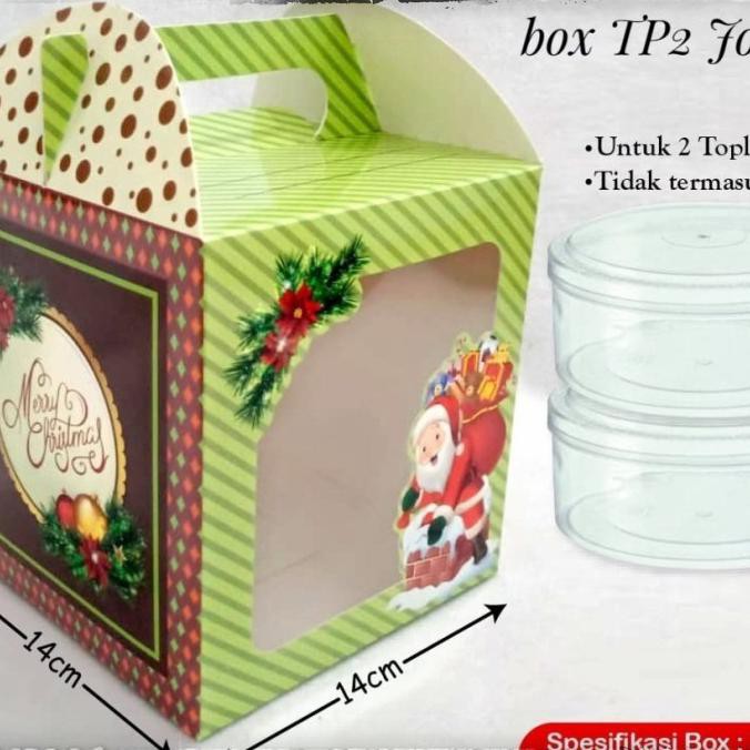 

Kotak Kardus Box Natal Toples Kue Kering Parcel Bingkisan muat 2toples