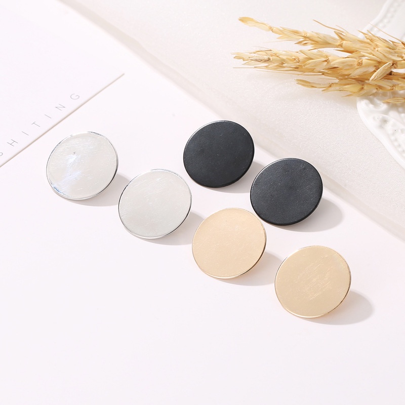 Gaya Eropa dan Amerika Niche Geometris Anting-Anting Cermin Disc Anting-Anting Liar Bulat Wanita Anting-Anting Logam Sederhana In Angin Anting-Anting Perhiasan