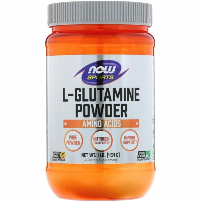 Now Foods Sports L-Glutamine Powder 454 g Now glutamine Amino Acids