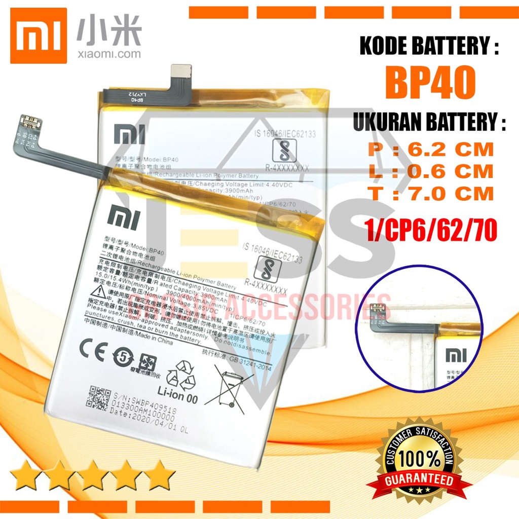 Baterai Battery Original Xiaomi BP40 BP-40 Tipe HP Redmi K20 pro - Mi 9T pro - M1903F11G - M1903F11I