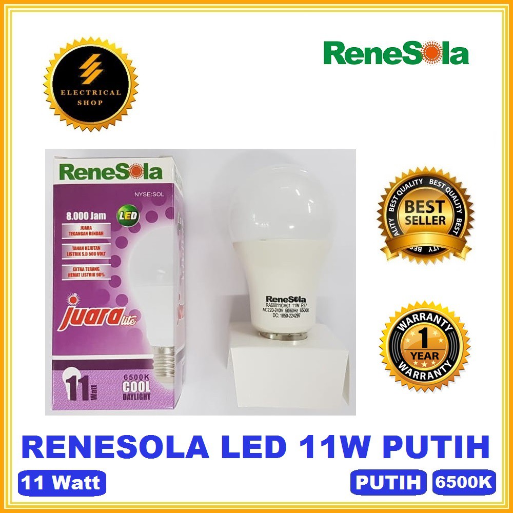 RENESOLA LAMPU LED BULB 12W 12 WATT PUTIH (GARANSI &amp; GROSIR) JUARA PROMO MURAH ORIGINAL GANTI 11W