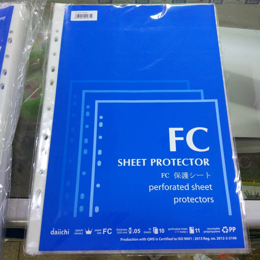 

PP Pocket F4 Daiichi / Sheet Protector FOLIO 10 LEMBAR