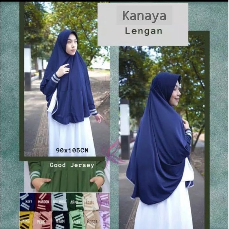 KHIMAR BERGO LENGAN PANJANG JUMBO BERGO KANAYA LENGAN JERSEY