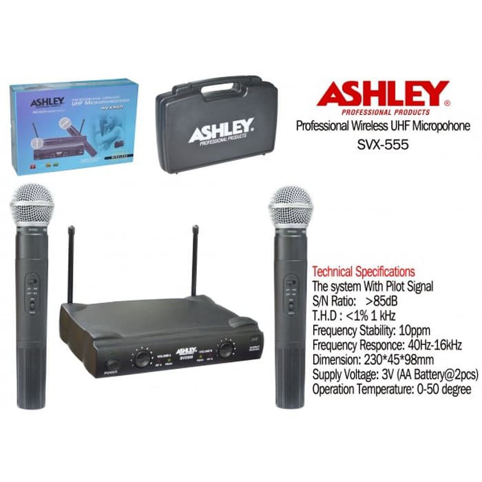 Ashley SVX 555 Wireless Microphone Isi 2 Mic