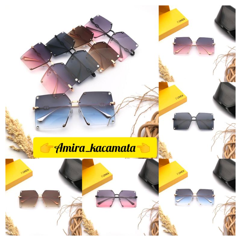 [BISA COD√]Kacamata Sunglasses Wanita Kacamata Fashion/FENDI/Lensa UV Super Premium