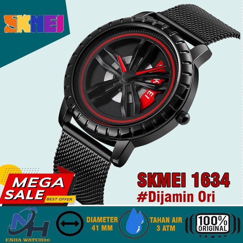 SKMEI 1634 Jam Tangan Pria Stainless Analog Jam Velg