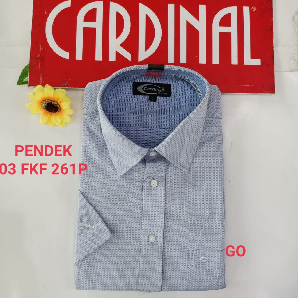 gof M-L CARDINAL KEMEJA FORMAL PENDEK RegularFit Pakaian Kemeja Kerja Pria Kantor Acara Resmi Pakaian Wisuda Original KMG