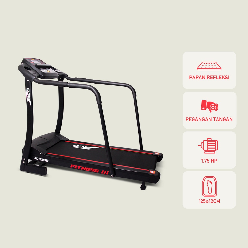 Jaco JC-3333 Treadmill Elektrik Alat Fitness Multifungsi