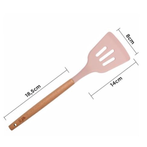 Silikon Spatula Sutil/Sodet/Turner/Utensil Gagang Kayu1