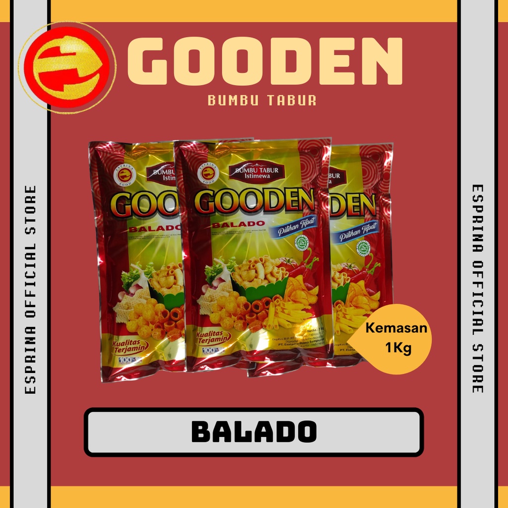 

Bumbu Tabur - GOODEN - Rasa BALADO - BALADO - Balado Bubuk - Kemasan 1kg