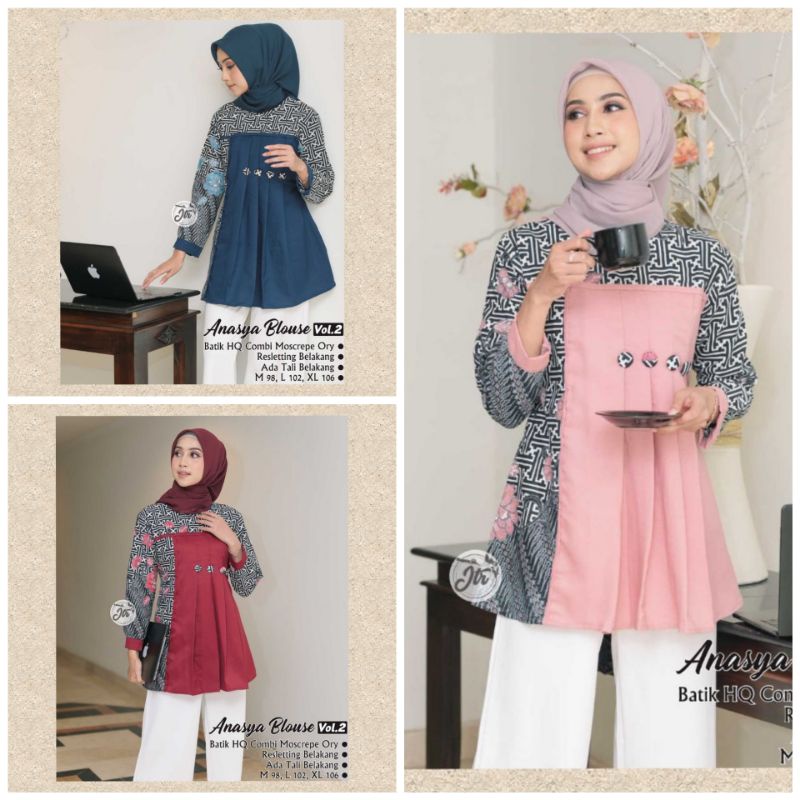 Blus batik kombinasi