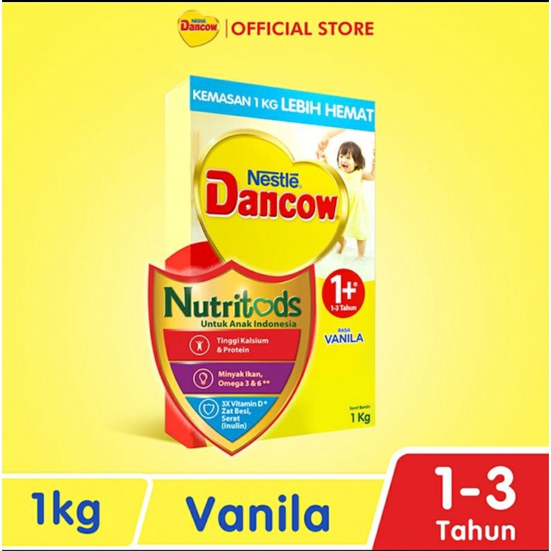 Dancow 1+ Vanila Bok 1 kg Susu Pertumbuhan 1-3 tahun