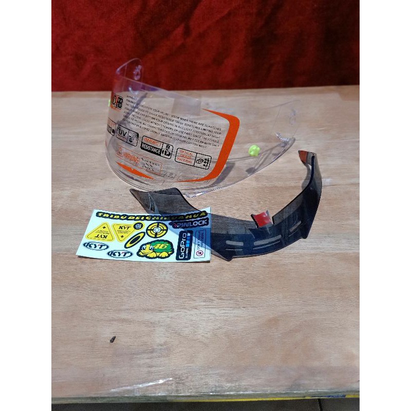 Flat visor KYT rc7 r10 Paket Flat visor +TO Post + Spoiler KYT Rc7 R10 K2R K2RIDER Stiker
