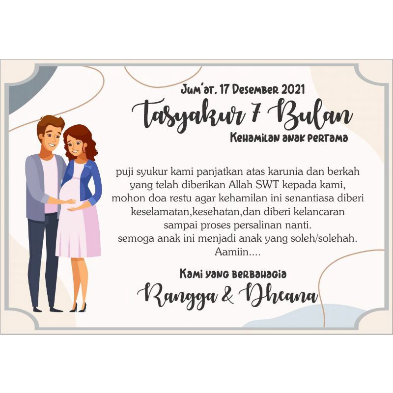 Kartu Ucapan Tasyakur 4 bulan / 7 bulanan