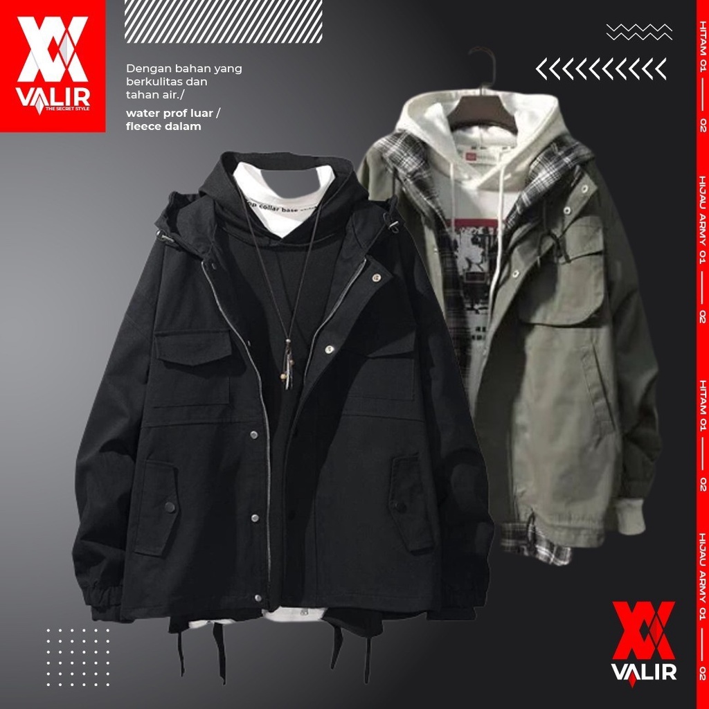Valir Edward - Jaket Pria Hoodie Casual Bahan Drill Import Premium