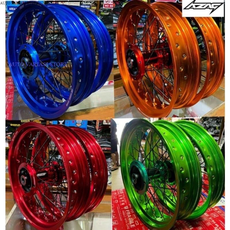 paket velg supermoto klx 150 & dtracker velg scarlet 300 350 tromol scarlet cnc jari jari scarlet fu