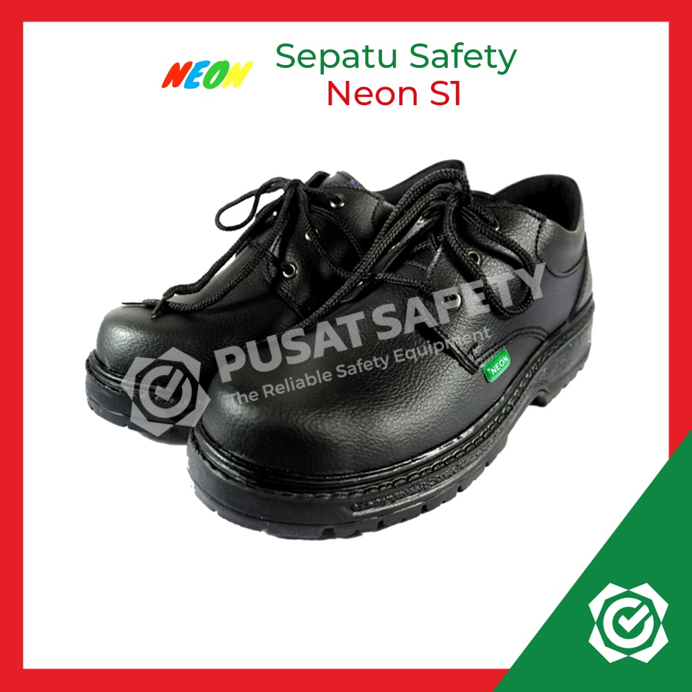 Sepatu Safety Proyek Neon S1 Pendek Tali