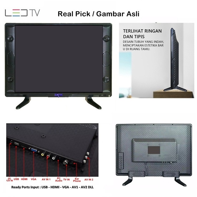 PROMO TV LED 25 INCI SMART/DIGITAL/ANALOG COCOK U/KOMPUTER TELEVISI CCTV GAME PS SUPPORT HDMI-VGA-USB-AV GARANSI RESMI 1 TAHUN.