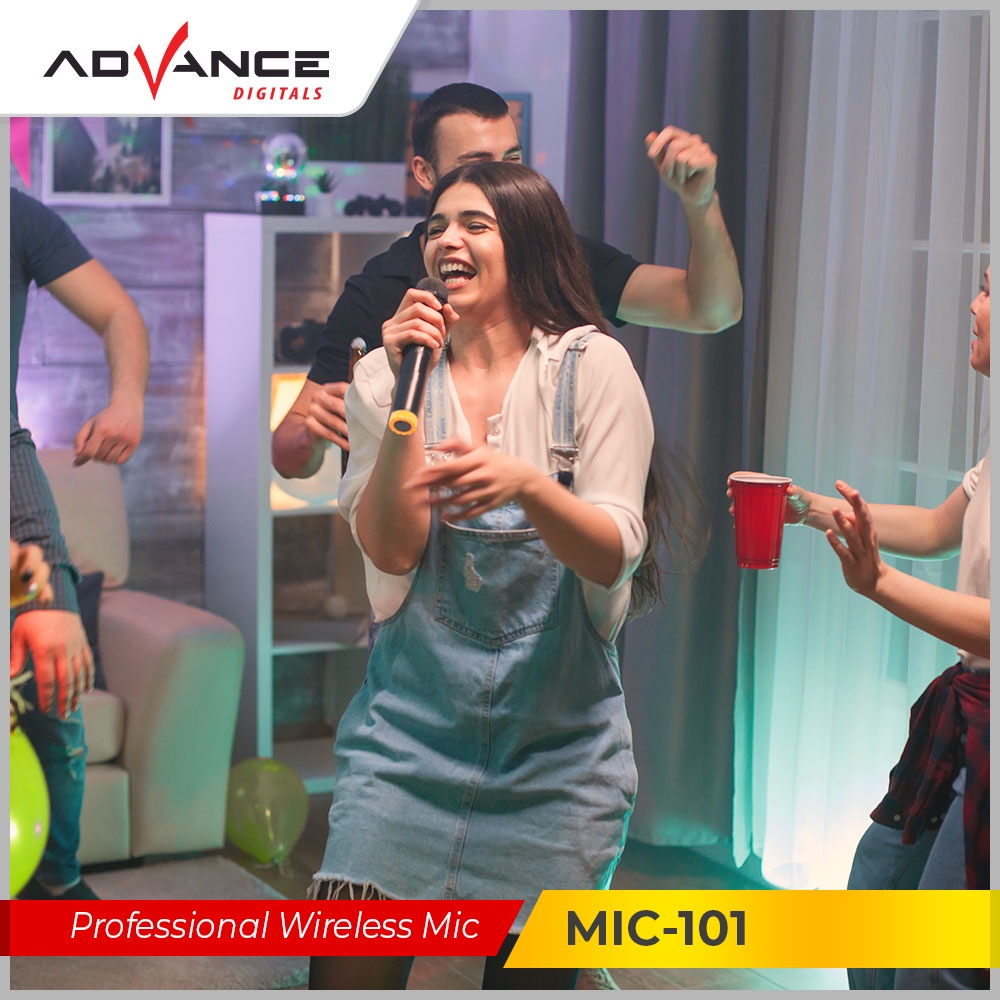 【READY STOCK】Advance Professional Wireless Microphone Single Mikropon MIC-101 Garansi Resmi 1 Tahun