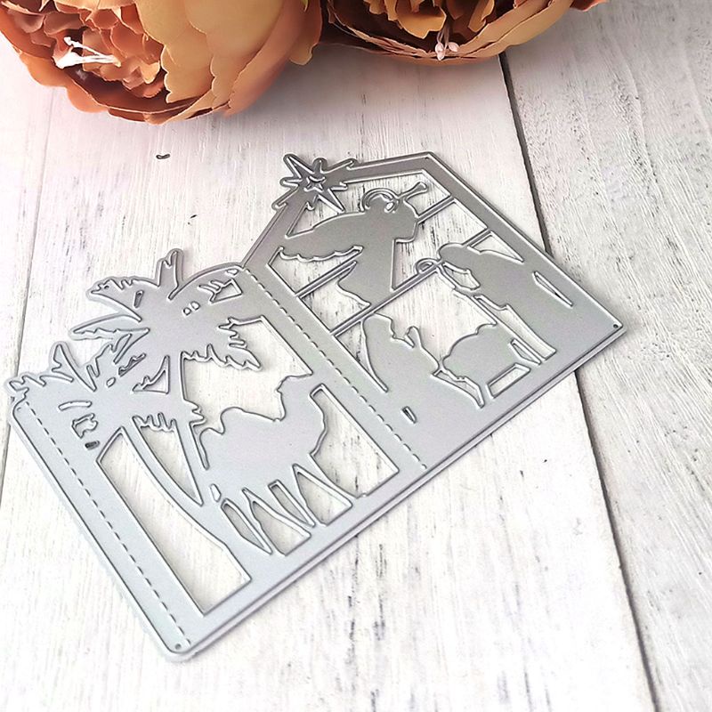 Zzz Cetakan Stensil Cutting Dies Motif Lentera Natal Bahan Metal Untuk Scrapbook / Craft DIY