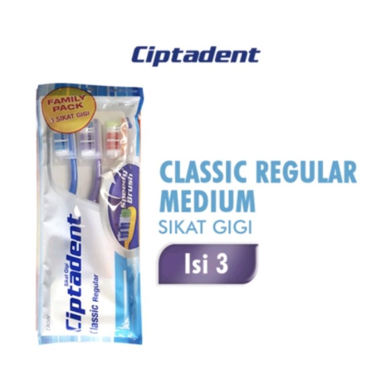 ciptadent sikat gigi classic isi 3