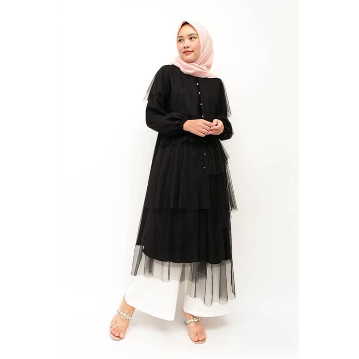 Tunik Muslim HijabChic Hawa Black - M Murah