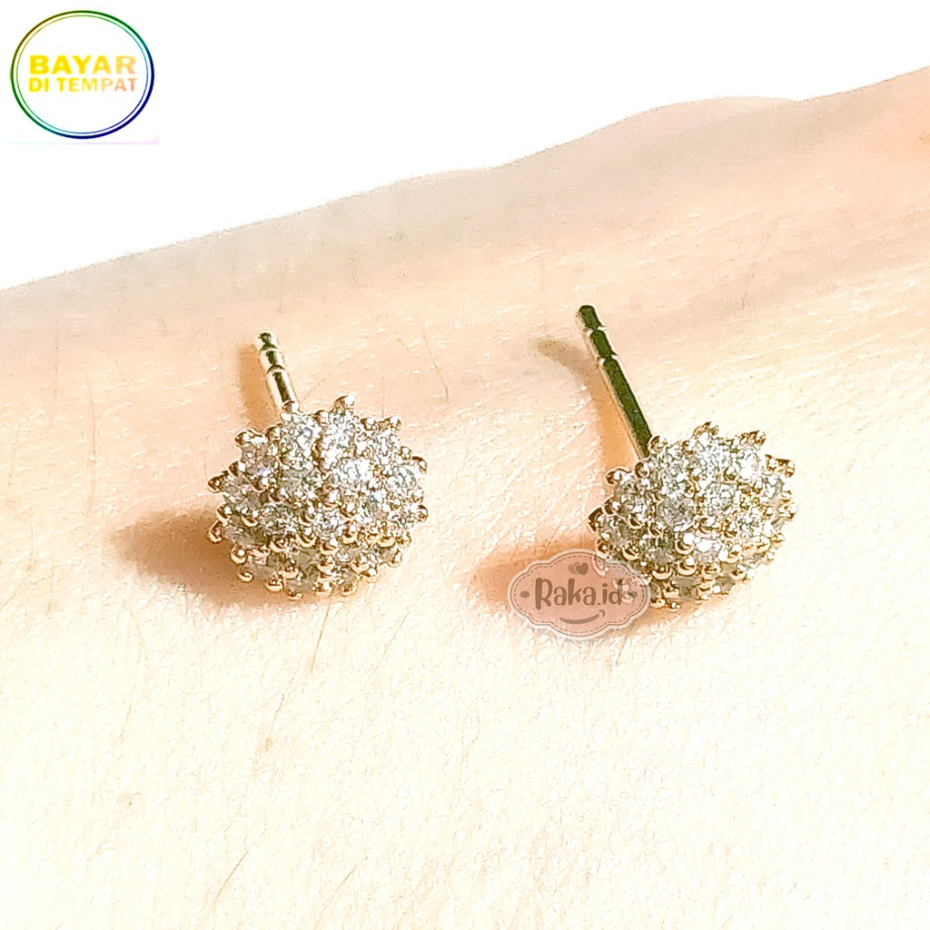 RAKA Acc - Anting Stud / Tusuk Bunga Mas Perhiasan Aksesoris Wanita Lapis Emas 18k 503