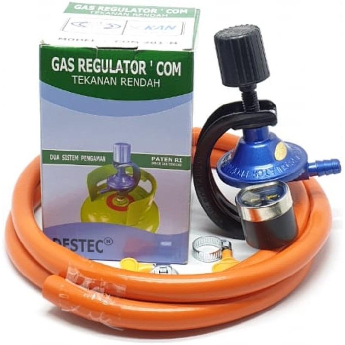 Destec METER Com-201M + Selang Orange 2M + 2 Klem selang gas