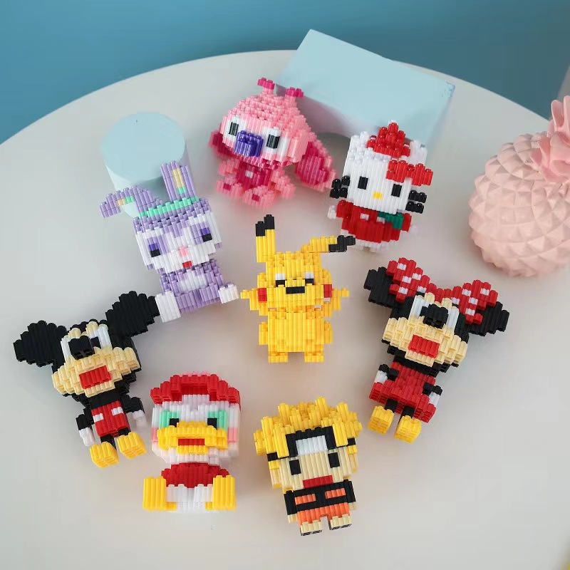 【WZ008】Nano Block sailor moon pokemon monster tea cup stellalou friends Series Mainan Balok Susun DIY Bricks Mini