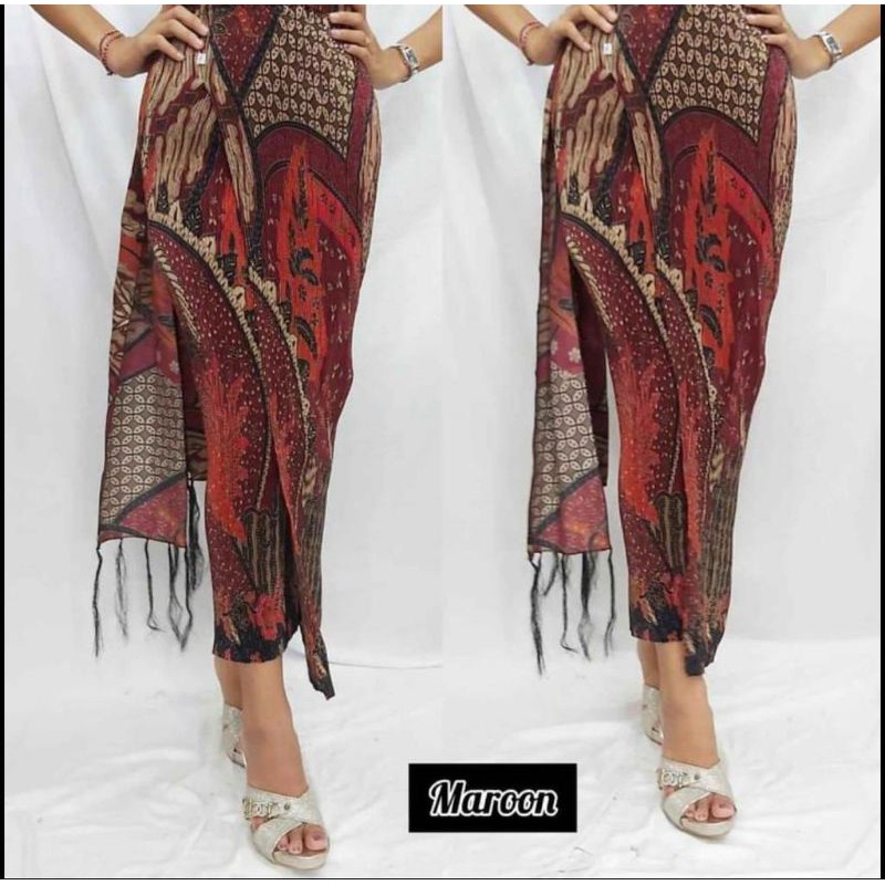 Kamen plisket set selendang/kamen bali/kamen batik/kamen sutra