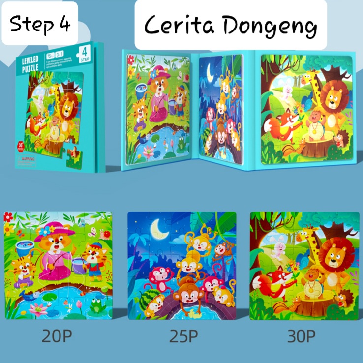 [tma] Buku Puzzle Magnet 3 in 1 Dengan 5 Step Variasi / Booklet Magnetic Puzzle 3 in 1 / Leveled Puzzle 5 Step / Mainan Anak Puzzle Magnet