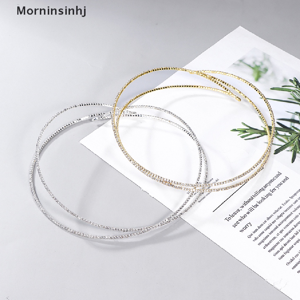 Mornin Kalung Choker Terbuka Adjustable Gaya Punk Motif Geometri Aksen Kristal Untuk Perhiasan Wanita