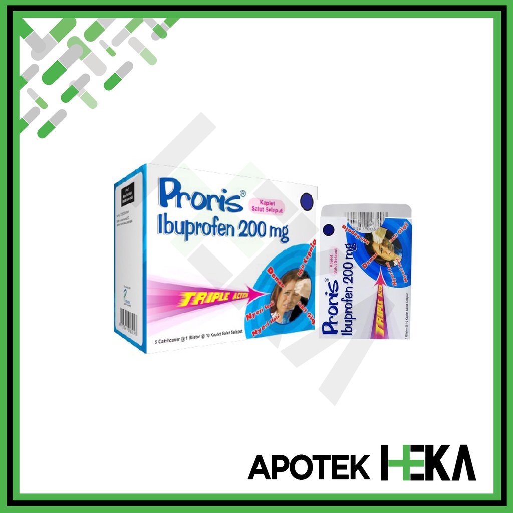 Proris 200 mg Kapsul Box isi 5x10 Tablet - Obat Pusing Demam Nyeri (SEMARANG)