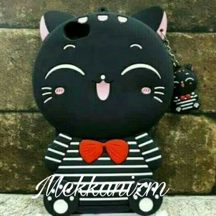 barokah oppo a3s a5 case boneka 3d karakter soft silicon 4d mimi cat case mimi