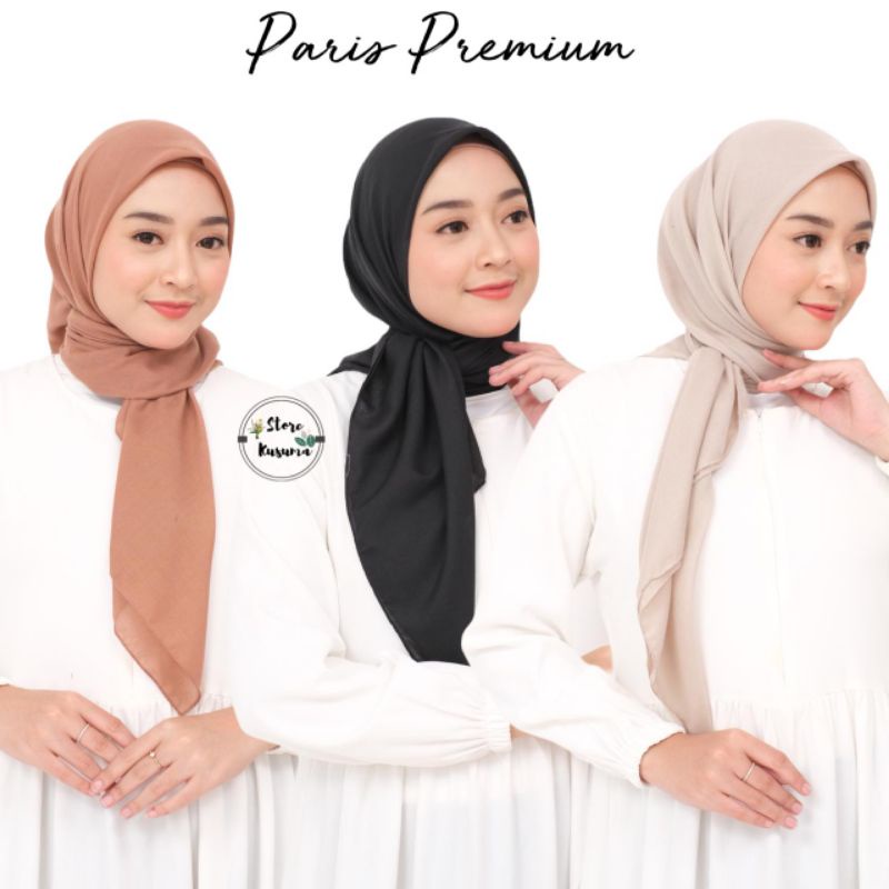 Jilbab Segiempat Paris Premium/Paris Voal Tepi Jahit Anti Letoy