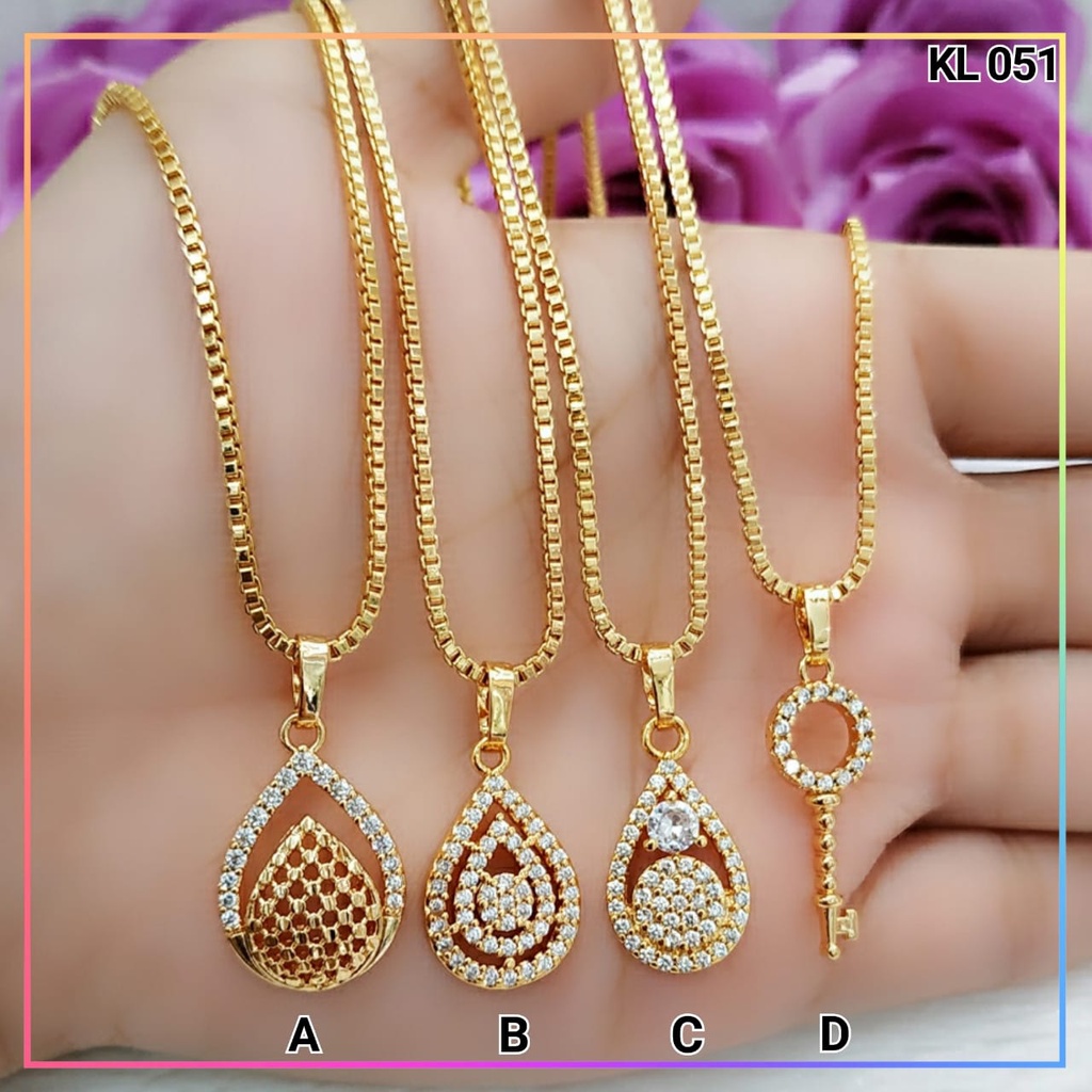 Kalung xuping kalung dewasa permata labu itali perhiasan lapis emas gold KL 051