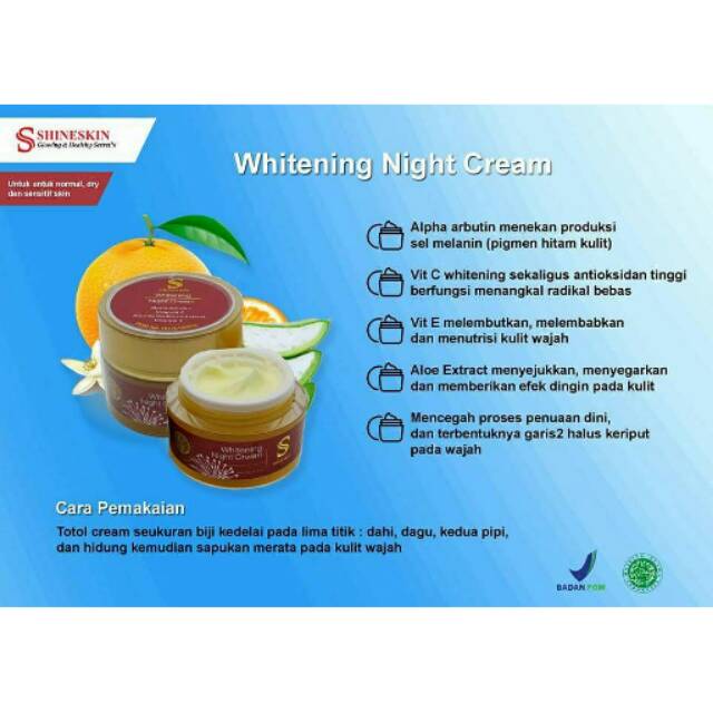 Whitening night cream
