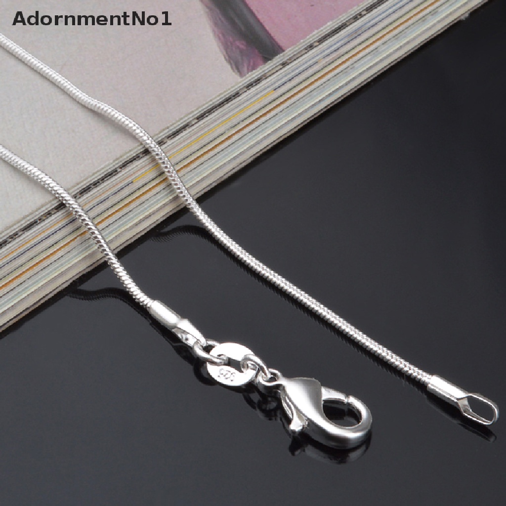 (AdornmentNo1) Kalung Choker Rantai Ular Panjang 16-28 &quot;(40-80cm) Warna Silver Untuk Wanita