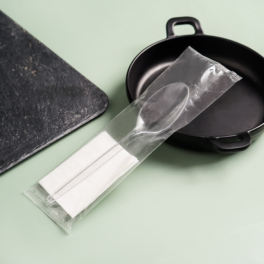 Sendok Makan Plastik Set isi Sendok Tisu Tebal Murah